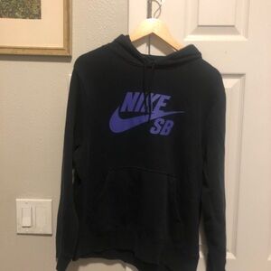 Nike SB Hoodie in Black with Purple Logo